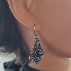 Oorbellen BOHO Amethist groot